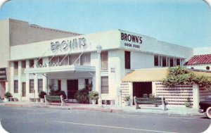 BROWN'S GOOD FOOD Fort Lauderdale, Florida Roadside c1950s Vintage Postcard