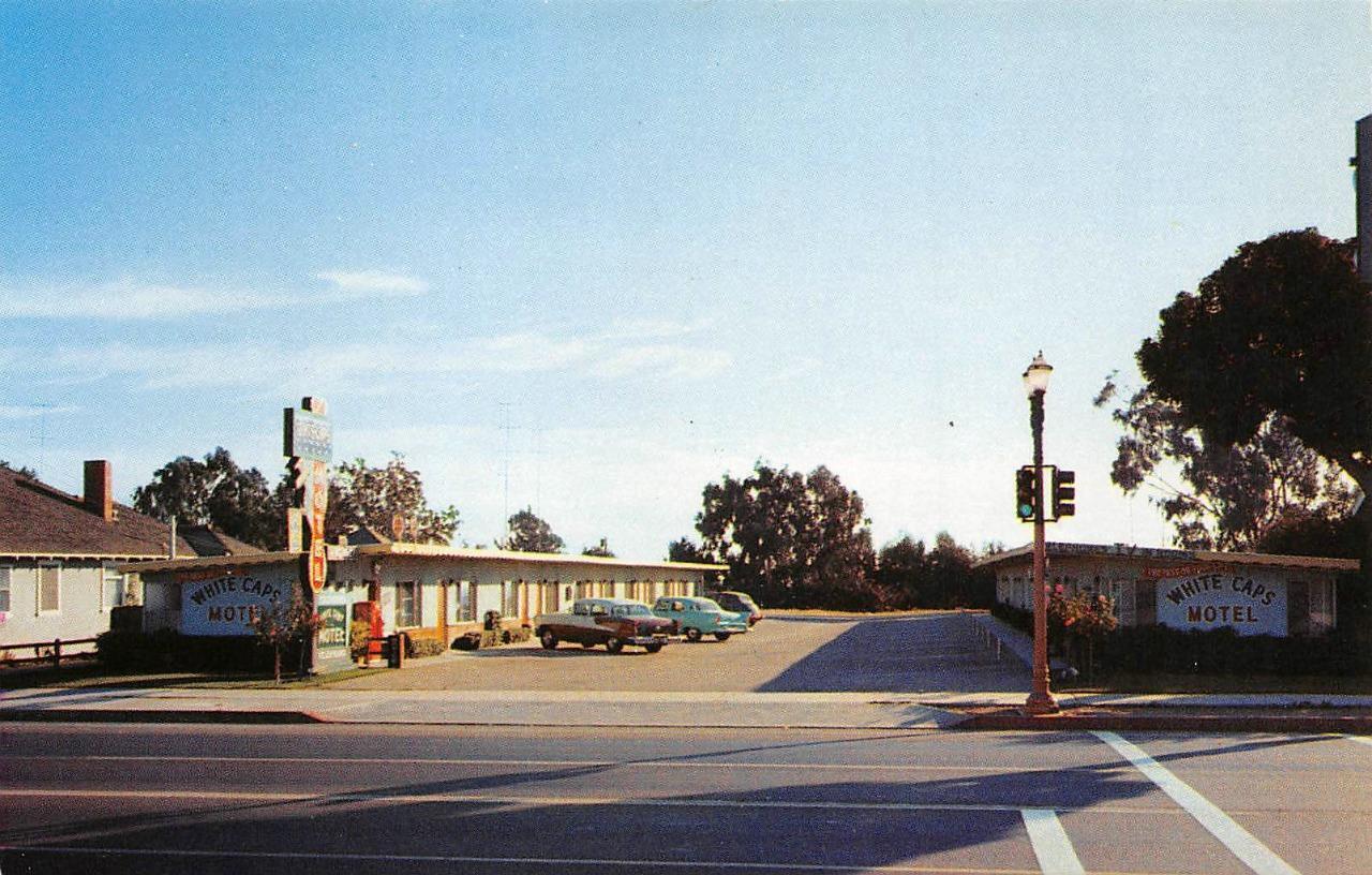 WHITE CAPS MOTEL Ventura, California Roadside c1950s Chrome Vintage
