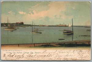 COTTAGE CITY MA THE HARBOR ANTIQUE POSTCARD