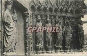 Old Postcard REIMS - The Cathedral - Detail of the Central Portal