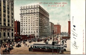 12th Street Jefferson Hotel, St. Louis MO Vintage Postcard P46