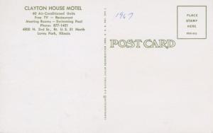 Clayton House Motel ~ Loves Park Illinois IL ~ Vintage Postcard