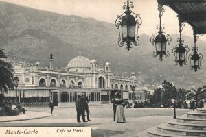 Vintage Postcard 1910's Monte Carlo Landmark Café De Paris France