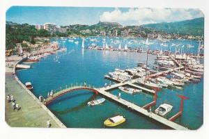 Mexico Acapulco New Yacht Club Boats XIX Olympics 1968 Aerial View Vtg Postcard