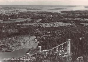 OSLO NORWAY~UTSIKT fra HOLMENKOLLEN~HARSTAD PHOTO POSTCARD 1950s