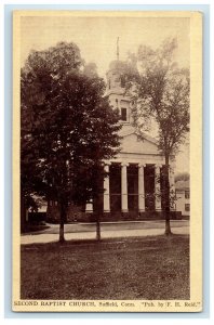 c1910's Second Baptist Church Street View Suffield Connecticut CT Postcard