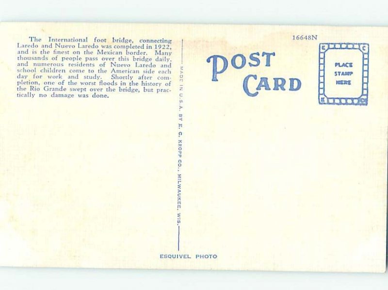 Linen BRIDGE SCENE Laredo Texas TX H8670