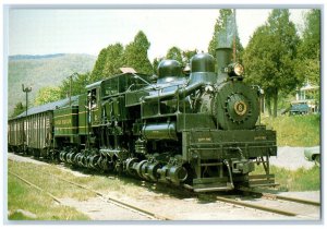 c1950 Western Maryland Railway Shay #6 Durbin Station West Virginia WV Postcard
