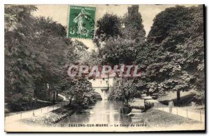 Old Postcard Chalons sur Marne Canal Garden