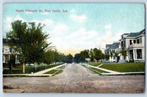 Fort Smith Arkansas AR Postcard North Fifteenth Street Scene Trees Building 1910