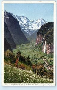 *Das Lauterbrunnental Von Wengen Aus Mountains Austria Switzerland Postcard B72
