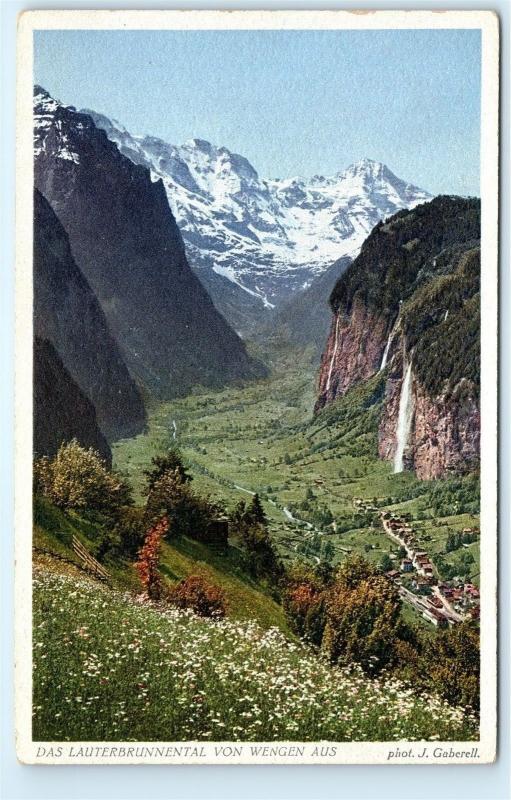 *Das Lauterbrunnental Von Wengen Aus Mountains Austria Switzerland Postcard B72