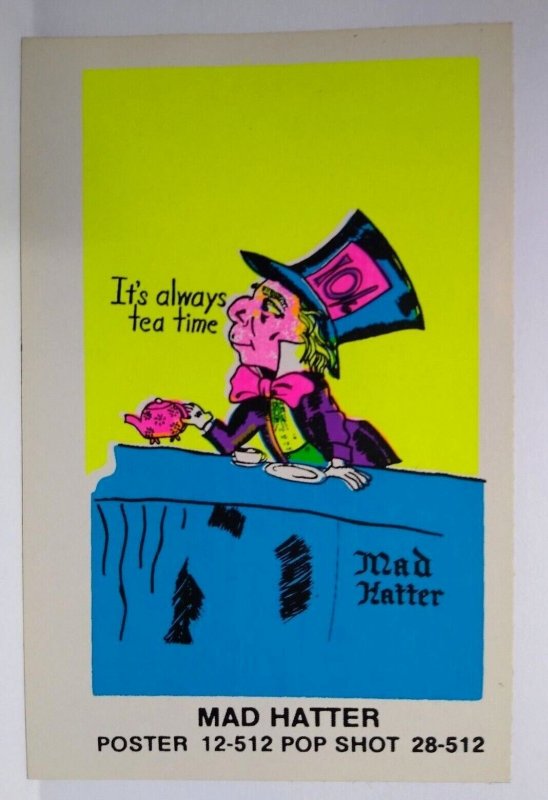 Pop Shot Sticker Mad Hatter Psychedelic Mod Hippy Art Vintage Tom Gatz 1960s