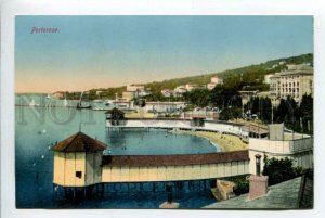 425687 SLOVENIA PORTOROSE quay beach view Vintage postcard