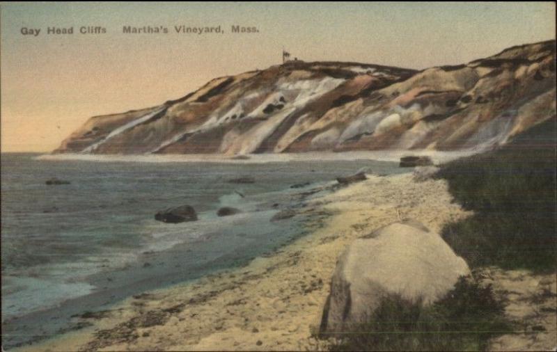 Gay Head Martha's Vineyard MA Hand Colored c1920s Postcard