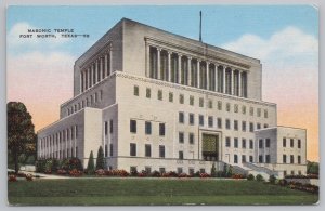 State View~Corner View Of Masonic Temple~Fort Worth Texas~Vintage Postcard