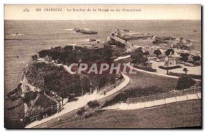 Old Postcard Biarritz The Rock of the Virgin seen from Semaphore