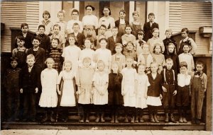 School Class Photo Children Georgetown WA ?? Allen & Perkins RPPC Postcard E63