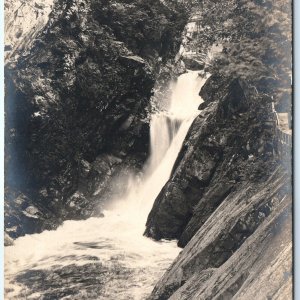 c1910s Mystery Path Waterfall RPPC Bridge Walk Trail Real Photo Postcard A94