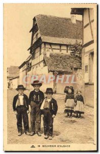 Old Postcard Souvenir d'Alsace