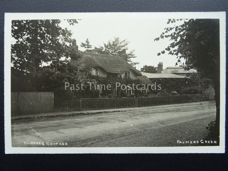 London Enfield PALMERS GREEN Thatched Cottage c1908 Old RP Postcard