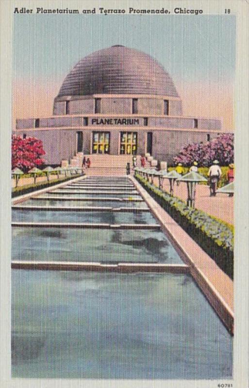 Ilinois Chicago Adler Planetarium & Terrazo Promenade 1953