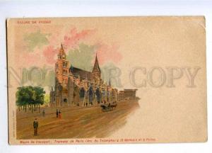 191173 FRANCE PARIS Eglise de Poissy Vintage litho postcard