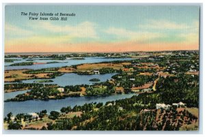 c1930's The Fairy Islands of Bermuda View of Gibb Hill Vintage Postcard