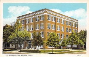 E3/ Denton Texas Tx Postcard c1910 The Godwin Hotel Building