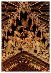 Postcard France Reims Cathedral - West Fa�ade Coronation of the Virgin