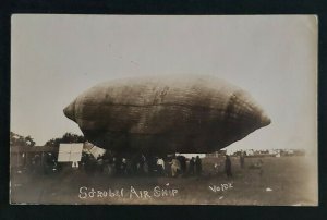 Unused Vintage New England Strobel Air Ship Airship Real Postcard-