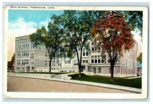 1930 High School Torrington Connecticut CT Antique Postcard