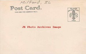 Depot, Illinois, Milford, RPPC, Chicago & Eastern Illinois Railroad, Station,UDB