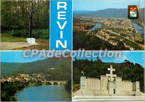 Modern Postcard Revin Ardennes France Massif Manises general view Meuse