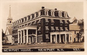 Newport New Hampshire Newport House, Exterior, Real Photo Vintage Postcard U8080