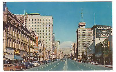 MAIN STREET SALT LAKE CITY UTAH ca1940's VINTAGE POSTCARD