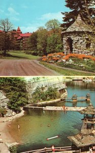 Vintage Postcard Views Flower Gardens & Bathing Beach Mohonk Lake New Paltz NY