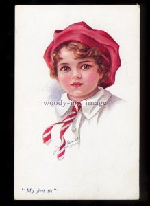 ch0447 - Children - My first tie School Uniform, by Joyce Overell -  postcard