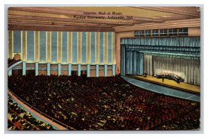 Hall Of Music Interior Purdue University Lafayette Indiana IN Linen Postcard M20