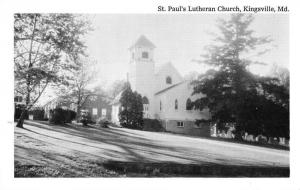 Kingsville Maryland St Pauls Lutheran Church Street View Antique Postcard K25661