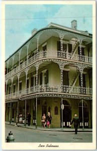 Postcard - Lace Balconies - New Orleans, Louisiana