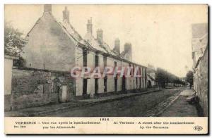 Old Postcard Army Verberie A Street After Bombing