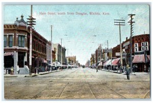 1907 Main Street North Douglas Exterior View Streetcar Wichita Kansas Postcard