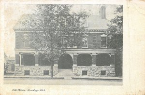 Lansing Michigan~Elks Home~Large Tree in Front~1911 B&W Postcard