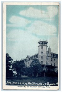 1928 Exterior Of University Of Sulphur Springs Arkansas AR Posted Trees Postcard