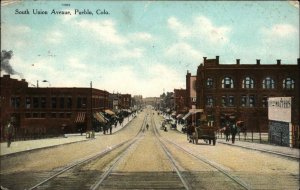 Pueblo Colorado CO South Union Avenue c1910 Vintage Postcard