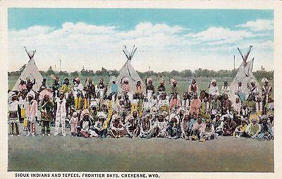 NATIVE AMERICANA -- Sioux Indians & Tepees, Cheyenne, WY, 