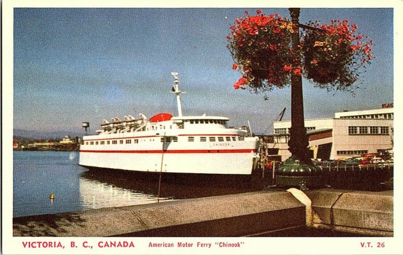 American Motor Ferry Chinoook Victoria B.C.Vintage Postcard Standard View Card 