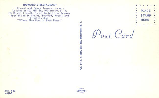 Howard's Restaurant - Watertown NY, New York