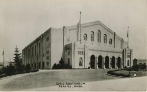 Civic Auditorium Seattle WA Washington Vintage RPPC Real Photo Postcard E8